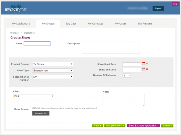 How to Create an application Online Casting Software